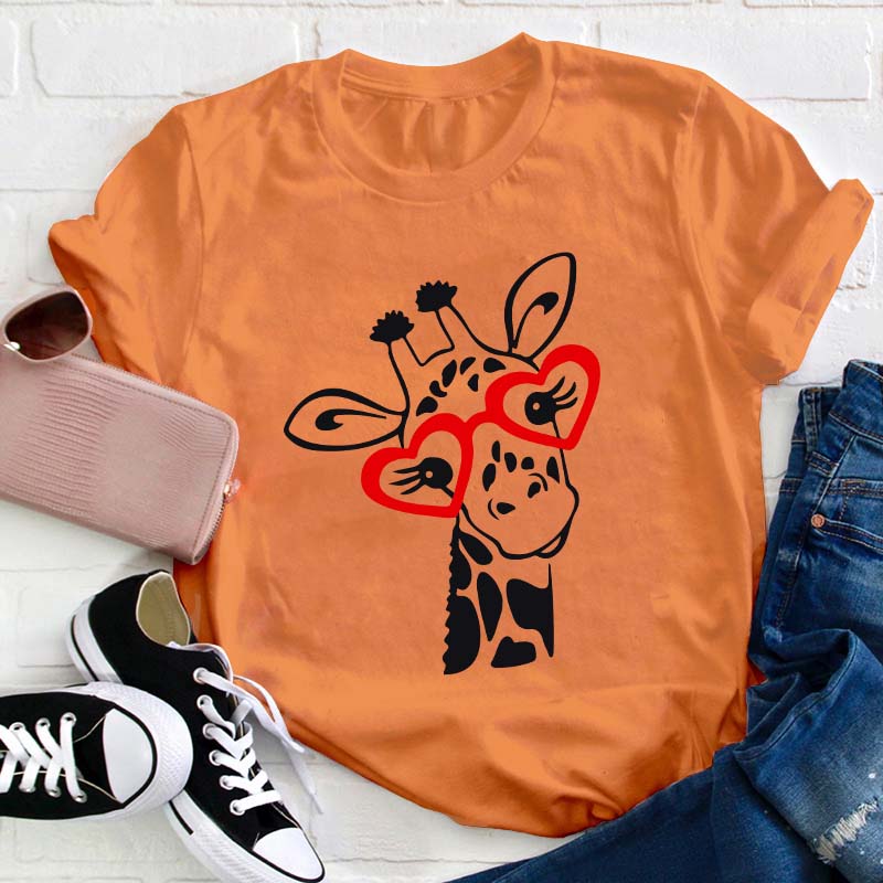 Cute Giraffe Teacher T-Shirt