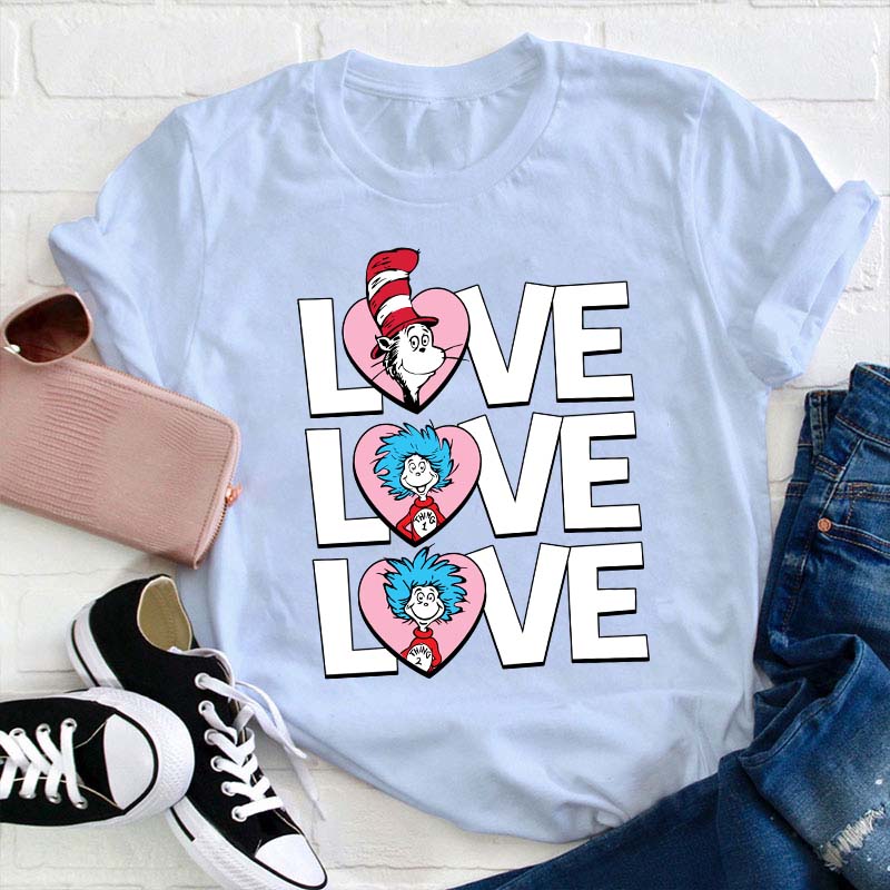 Valentine's Day With Cat And Things Teacher T-Shirt