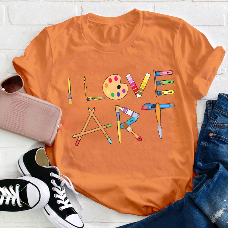 I Love Art Teacher T-Shirt