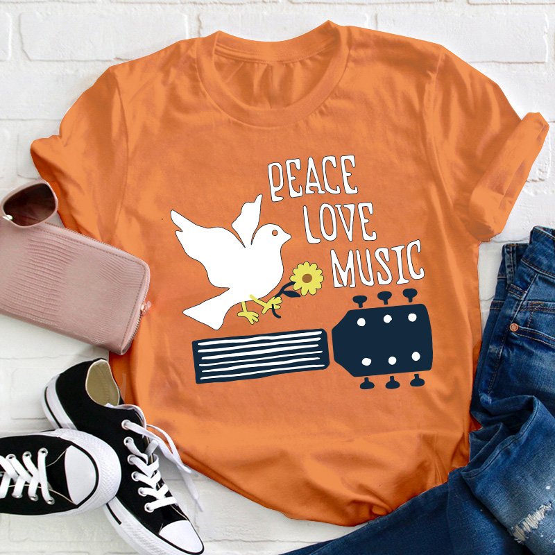 Peace Love Music Teacher T-Shirt