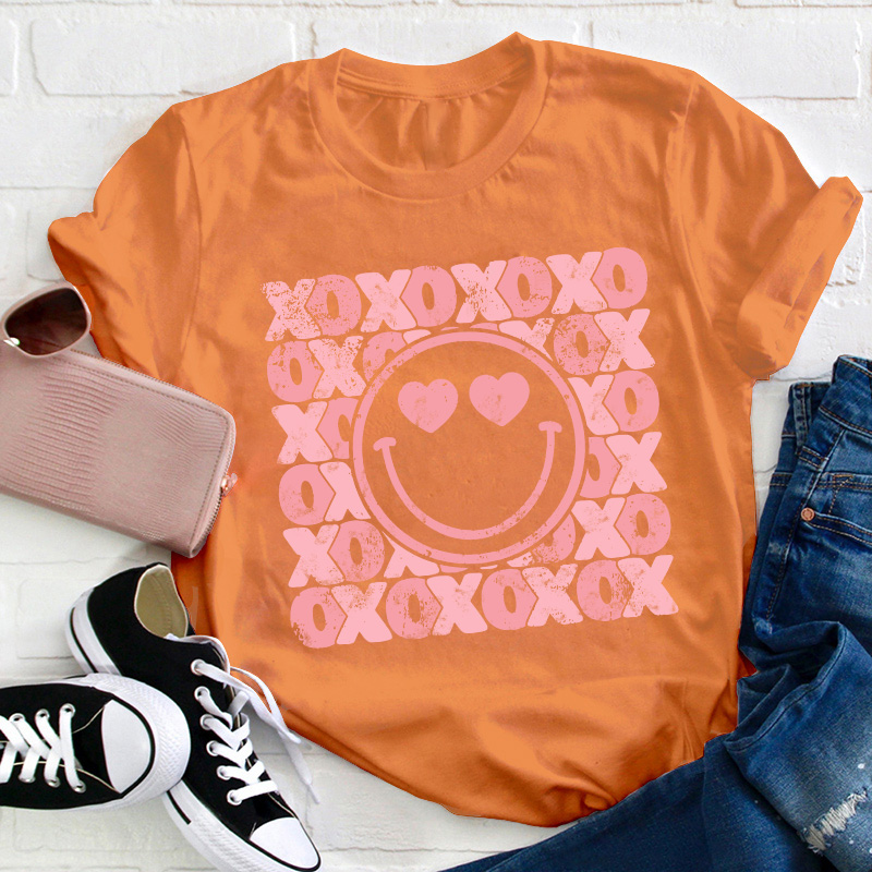XOXO Smiling Face Teacher T-Shirt