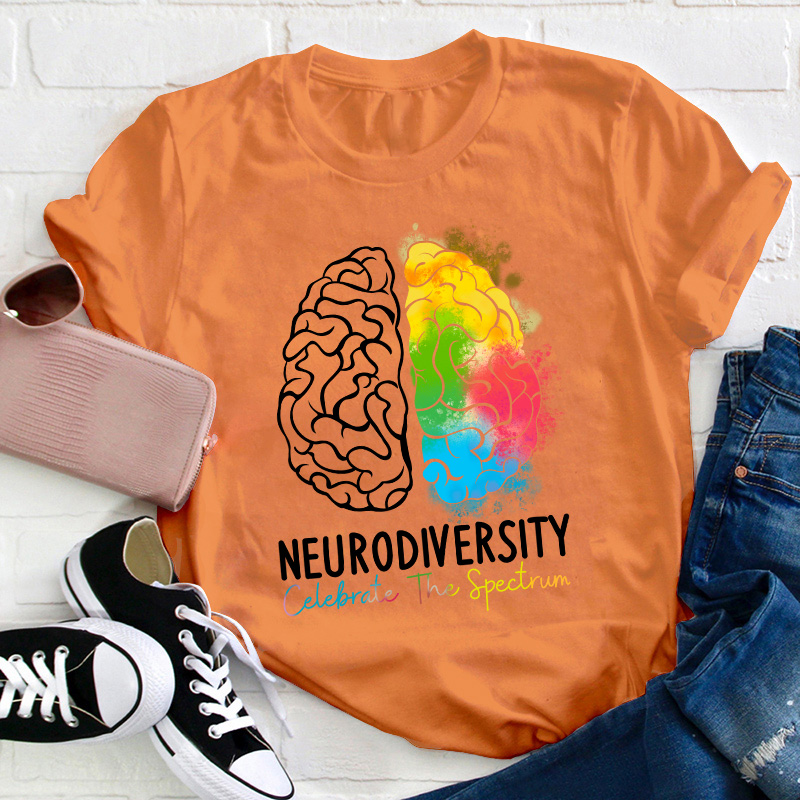 Neurodiversity Celebrate The Spectrum Teacher T-Shirt