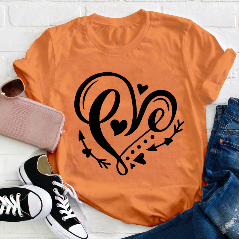 Valentine's Day Heart Teacher T-Shirt