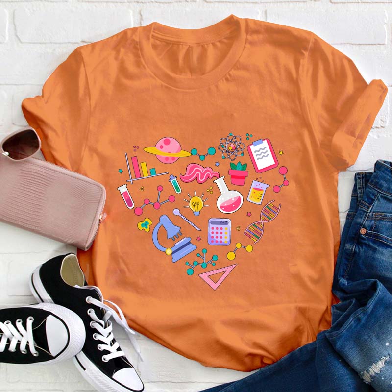 Science Heart Teacher T-Shirt