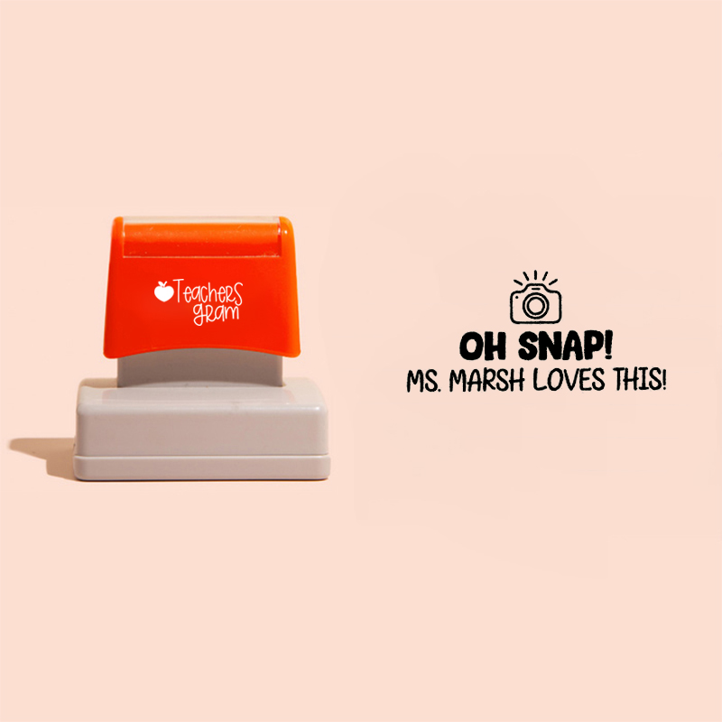 Personalized Name Oh Snap Loves This Teacher Rectangle Stamp