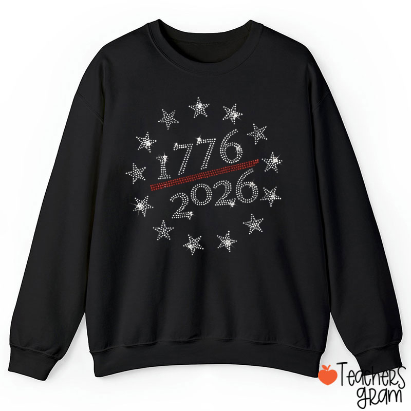 250th America Anniversary Rhinestone Teacher Sweatshirt