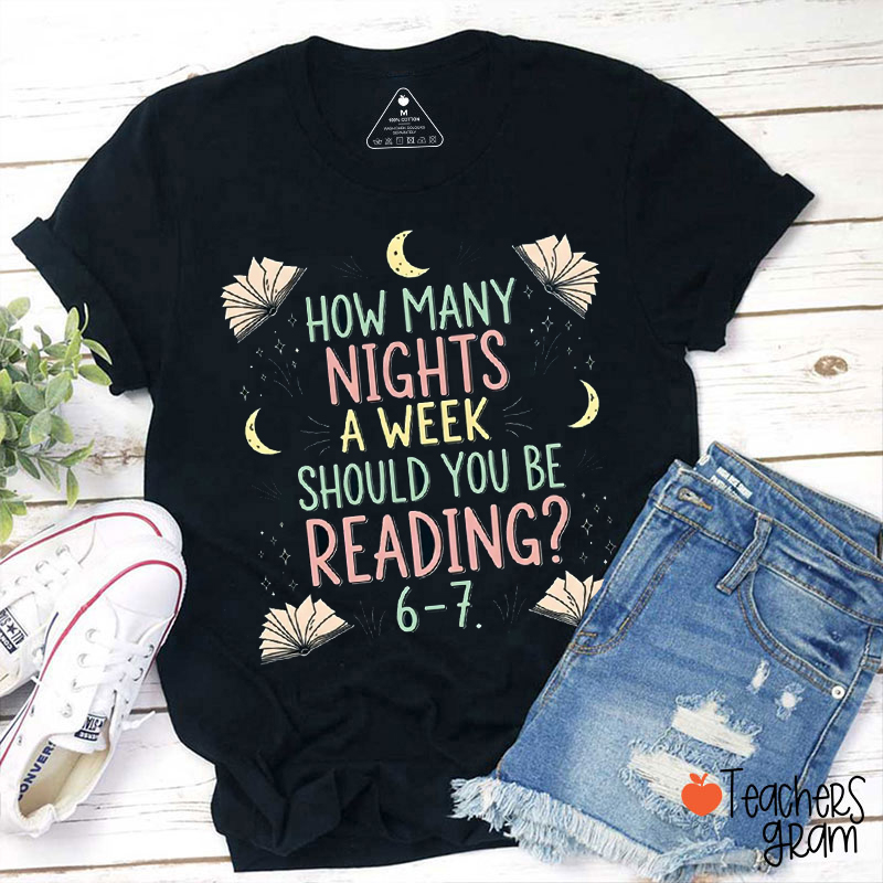 Trend Six Seven Reading Books Teacher T-Shirt