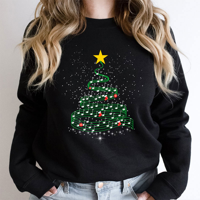 Music Note Christmas Tree Teacher Sweatshirt