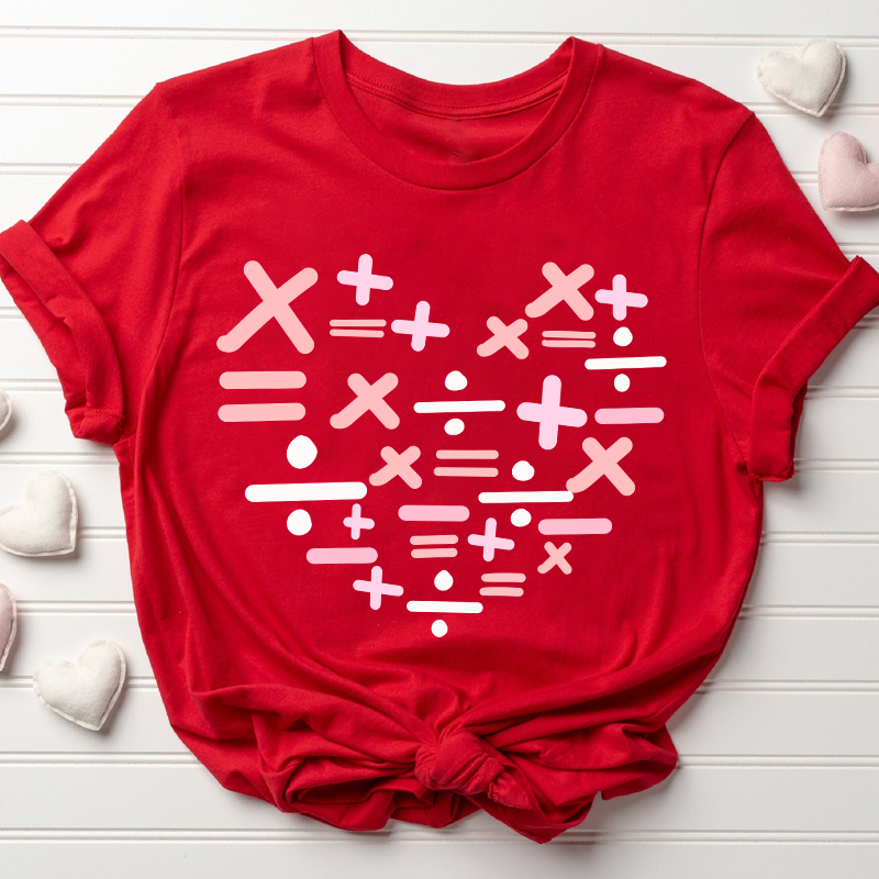 Add Subtract Multiply And Divide Heart Teacher T-Shirt