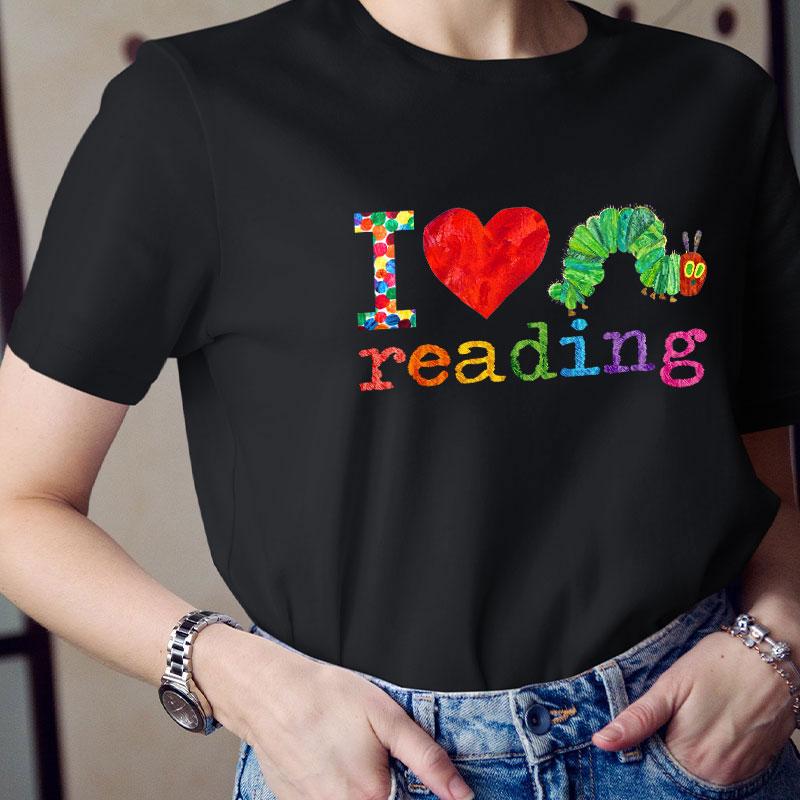I Love Reading Caterpillar Teacher T-Shirt