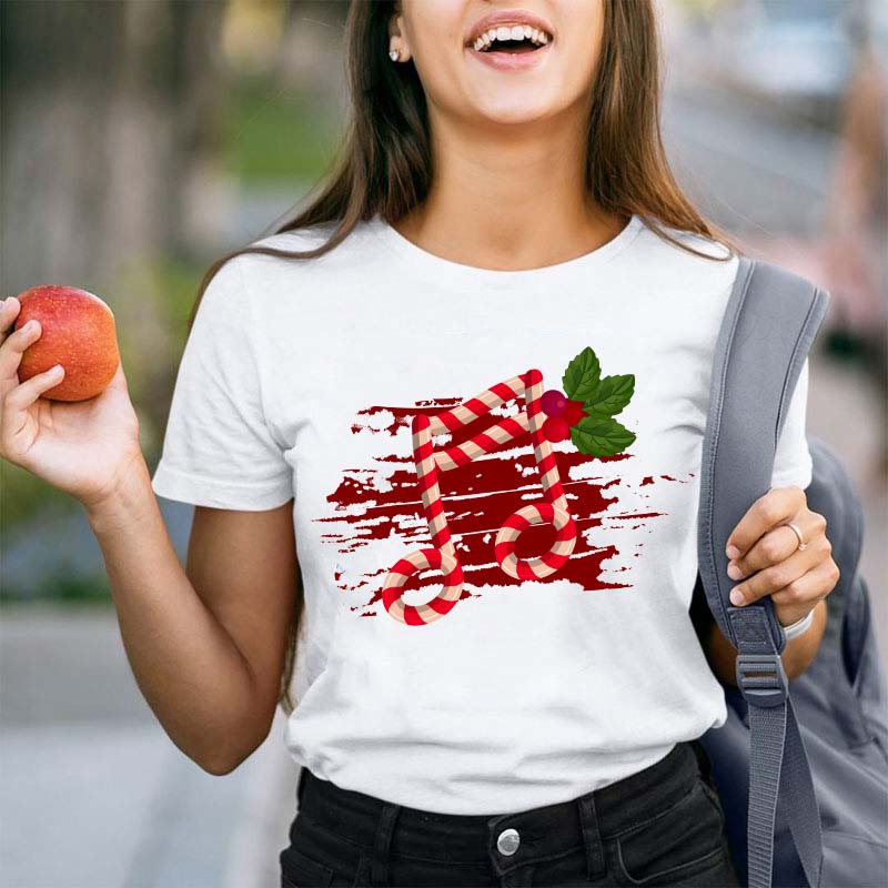 Christmas Music Note Teacher T-Shirt