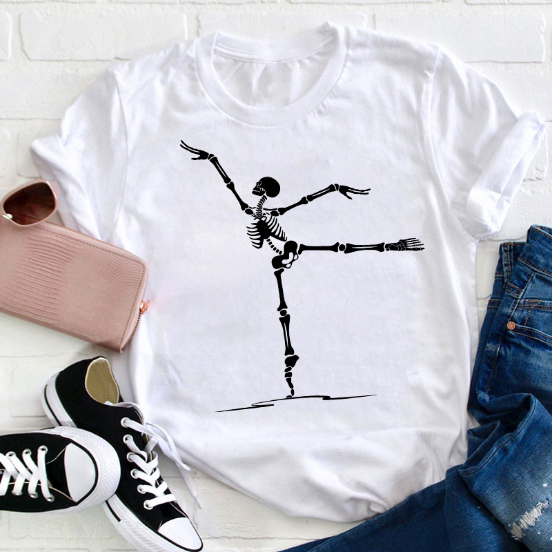 Dancing Skeleton Ballet Teacher T-Shirt