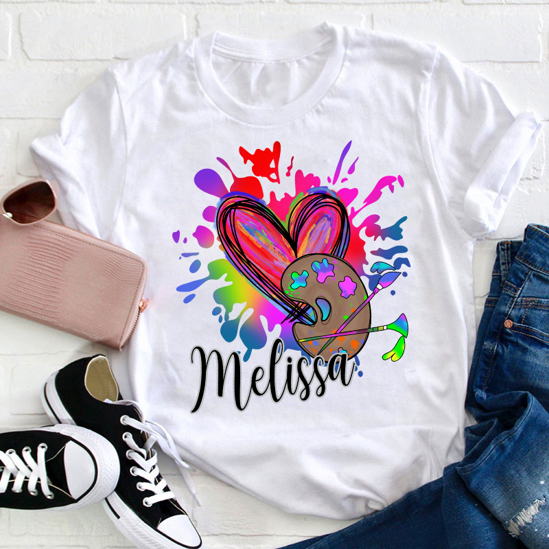 Personalized Colorful Art Teacher T-Shirt Sale-Teachersgram