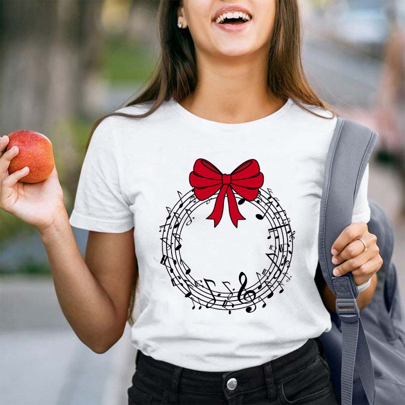 Music Wreath Christmas Teacher T-Shirt