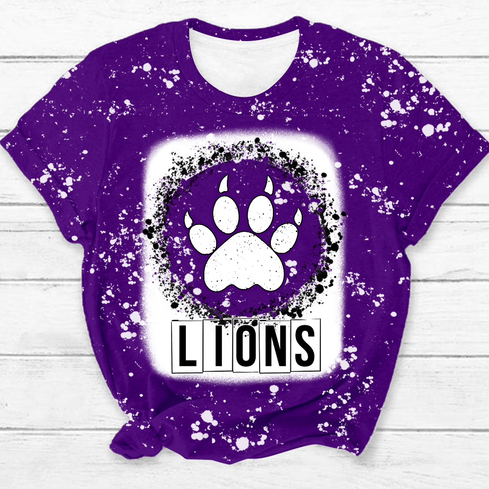 Personalized School Mascot Leopard Paw Teacher Printed T-Shirt