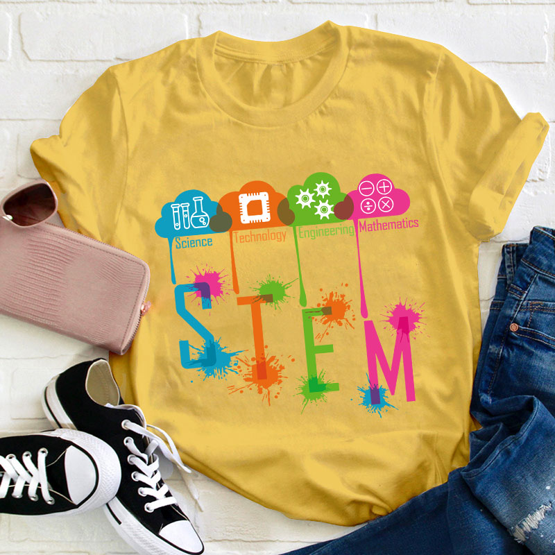 Color Splash Ink STEM Teacher T-Shirt