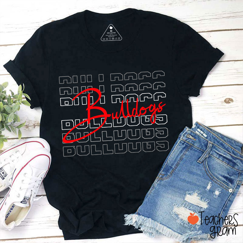 Personalized Gradient Team Mascot Teacher T-Shirt Sale-Teachersgram