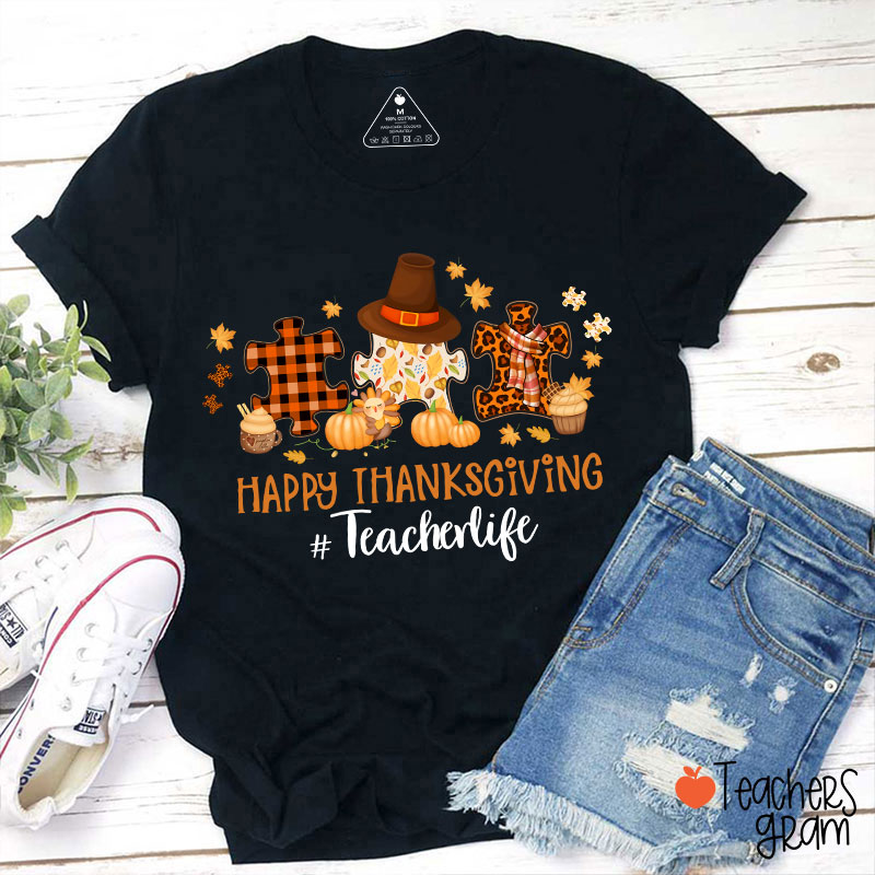 Happy Thanksgiving Teacherlife Teacher T-Shirt Sale-Teachersgram