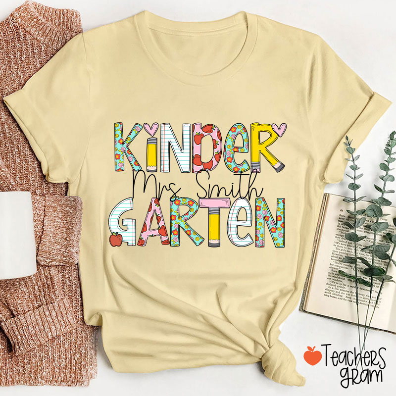 Personalized Natural Flowers Grade Teacher T-Shirt