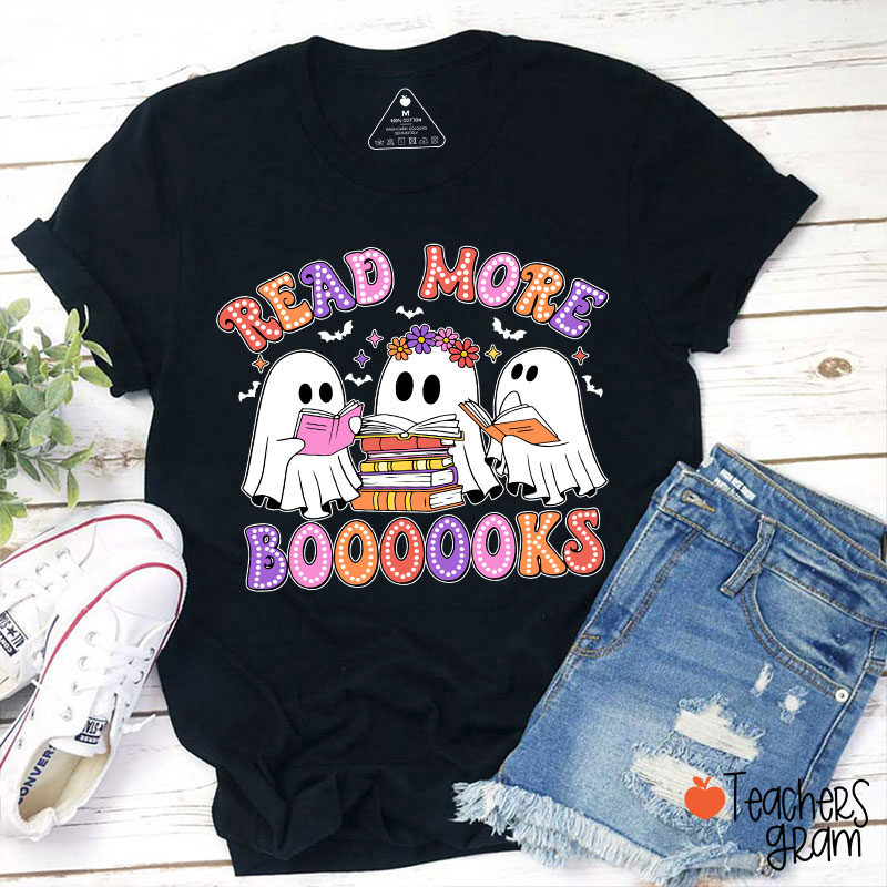 Read More Boooooks Ghost Halloween Teacher T-Shirt