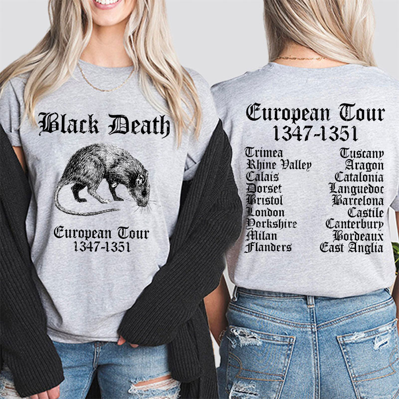 Black Death European Tour Teacher Two Sided T-Shirt