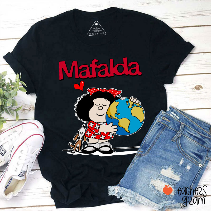 Mafalda Cute Cartoon Spanish Teacher T-Shirt