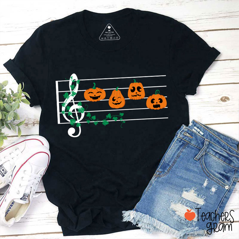 Pumpkins Music Notes Halloween Teacher T-Shirt