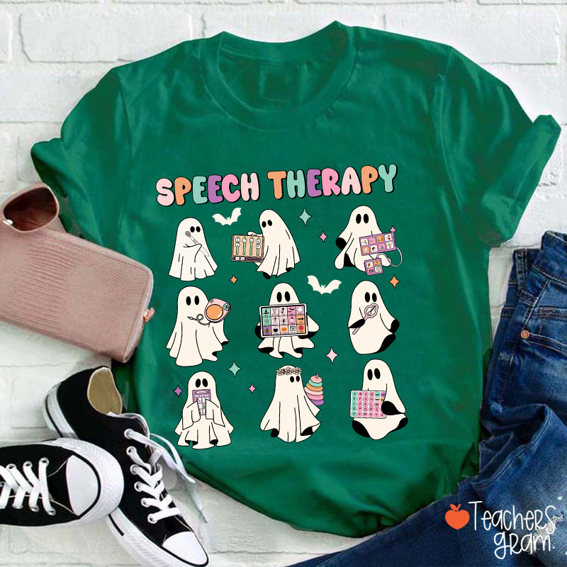 Speech Therapy Cute Ghosts Teacher T-Shirt
