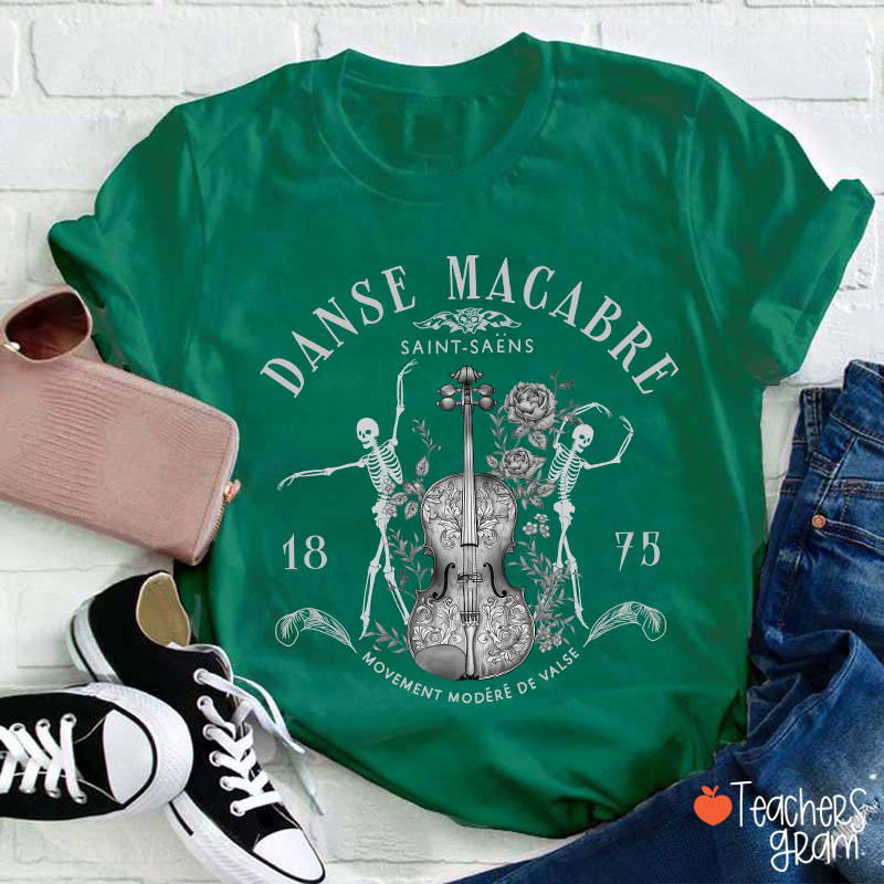 Danse Macabre Orchestra Skeleton Violin Teacher T-Shirt