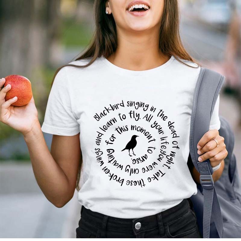 Blackbird Singing In The Dead Of Night Teacher T-Shirt