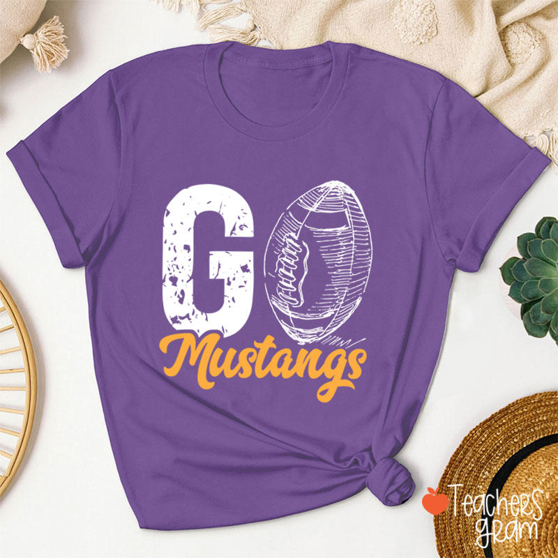 Personalized School Mascot Go Football Teacher T-Shirt