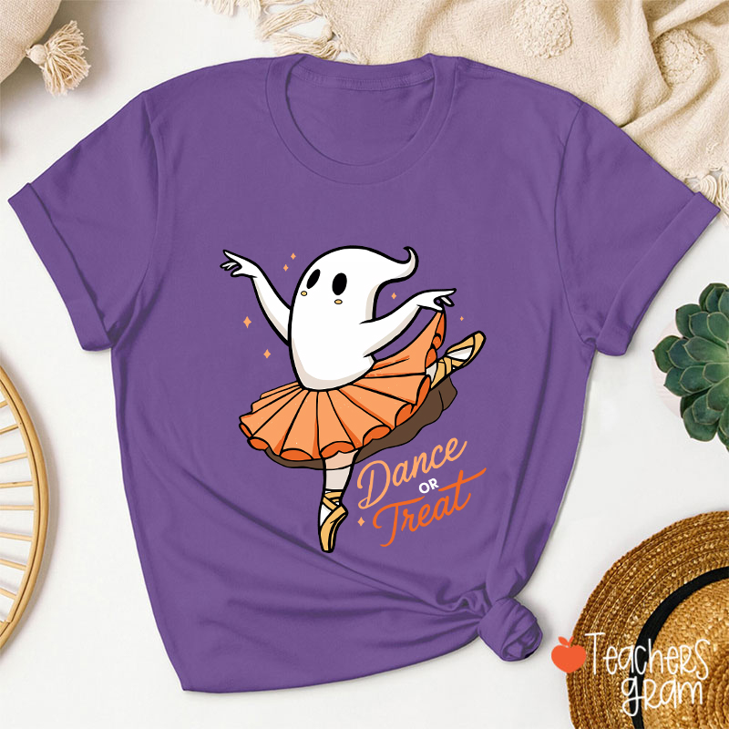 Dance Or Treat Ghost Halloween Teacher T-Shirt