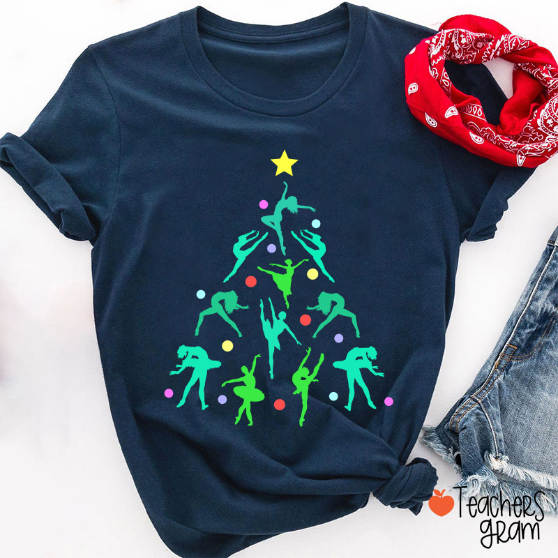 Dancer Christmas Tree Teacher T-Shirt