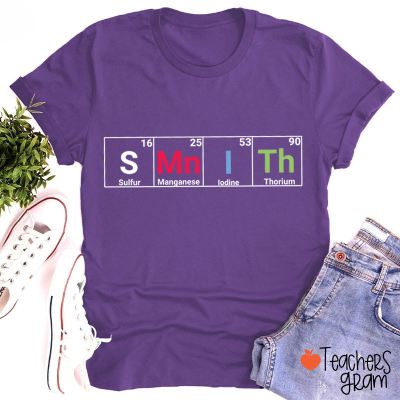 Personalized Element Symbols Teacher T-Shirt
