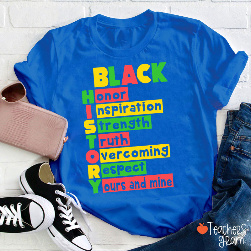 Black History Words Teacher T-Shirt