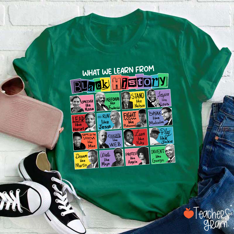What We Learn From Black History Teacher T-Shirt