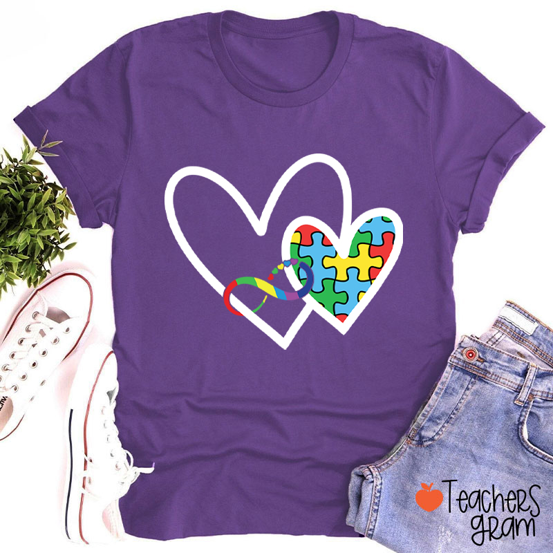 Autism Heart Teacher T-Shirt