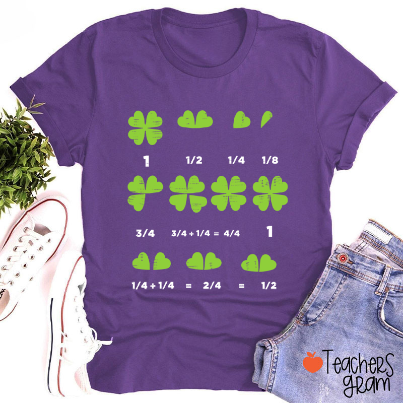 St Patricks Day Math Shamrock Teacher T-Shirt