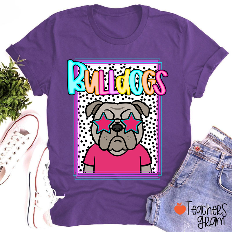 Personalized Mascot Polka Dot Preppy School Spirit Teacher T-Shirt