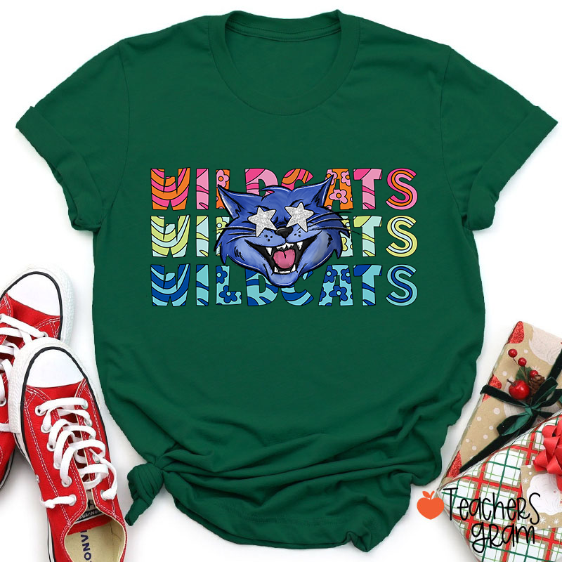 Personalized Mascot Starry Eyes School Spirit Teacher T-Shirt