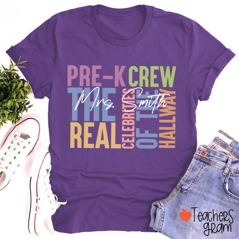 Personalized Grade Name Words Teacher T-Shirt