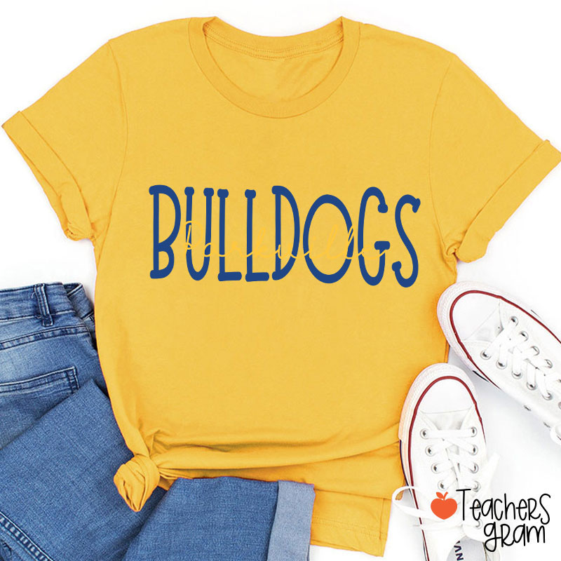Personalized Mascot School Spirit Simple Contrasting Color Design Teacher T-Shirt