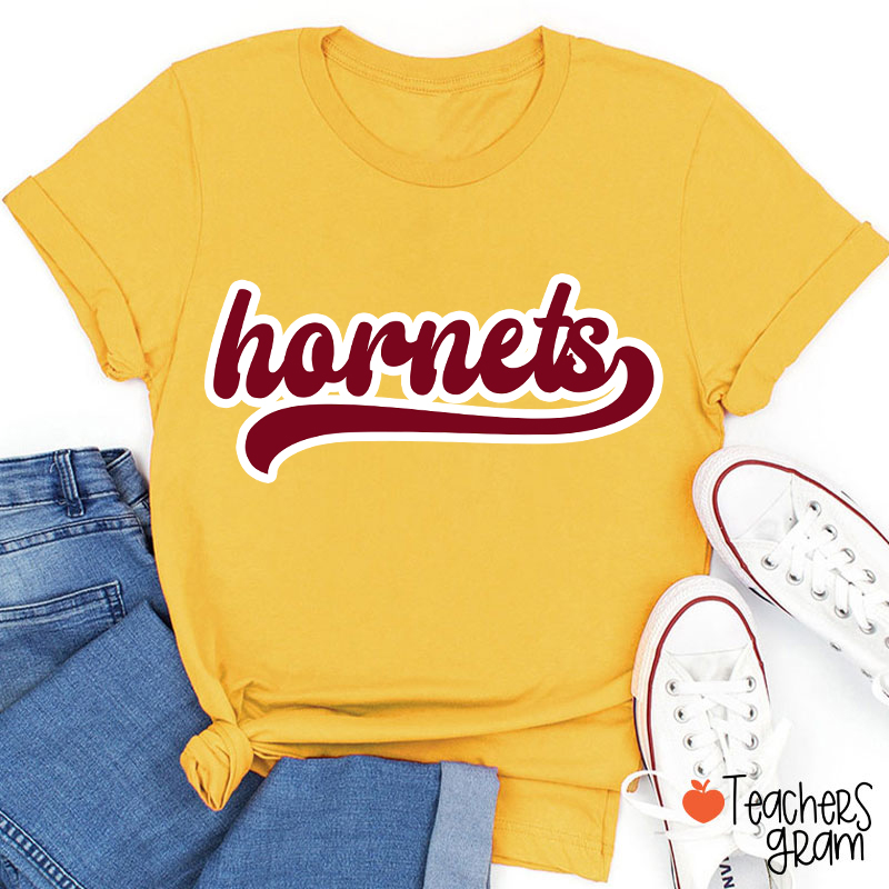 Personalized Mascot School Spirit Contrasting Colors Teacher T-Shirt