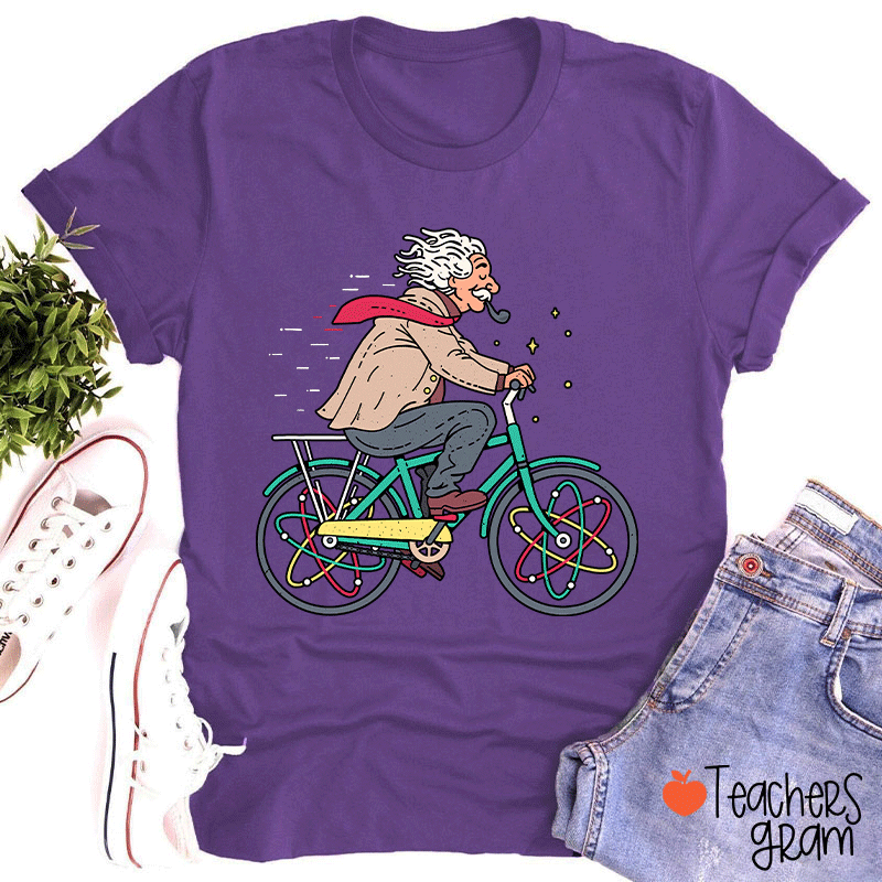 Einstein Bicycle Atomic Physics Teacher T-Shirt