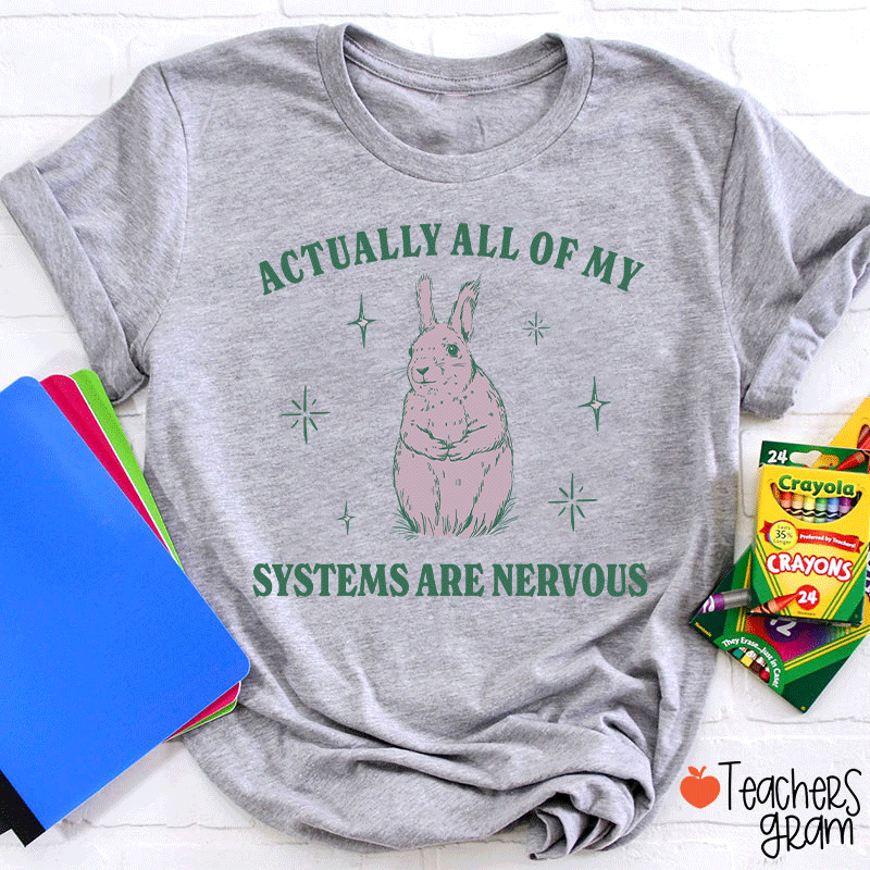 Actually All Of My Systems Are Nervous Teacher T-Shirt
