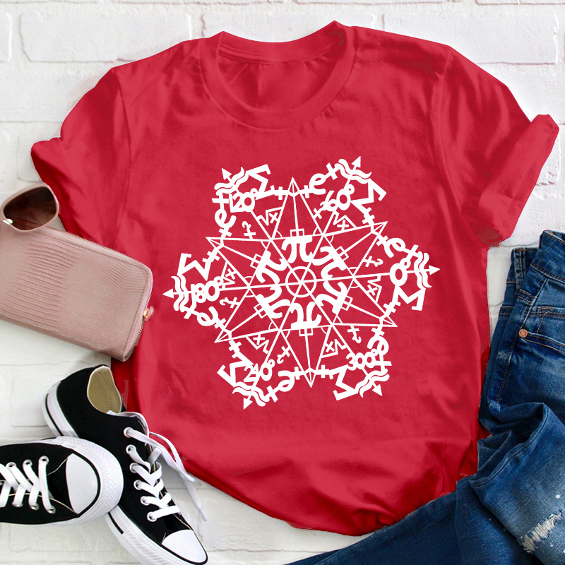 Pi Snowflakes Teacher T-Shirt