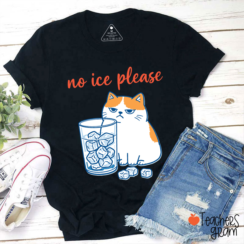 No ICE Please Cute Cat Teacher T-Shirt