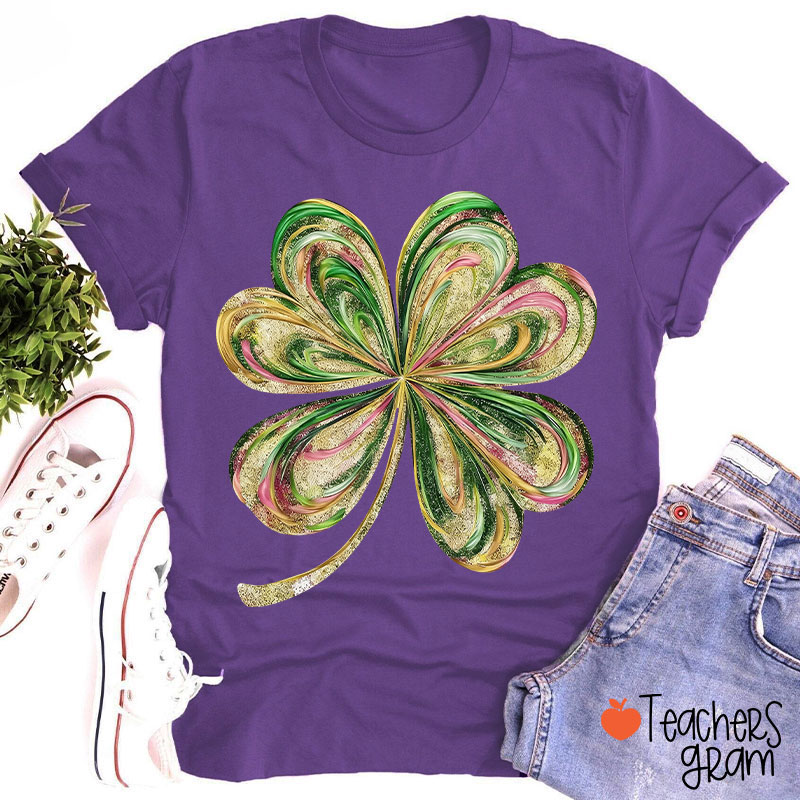 Retro Shamrock Teacher T-Shirt