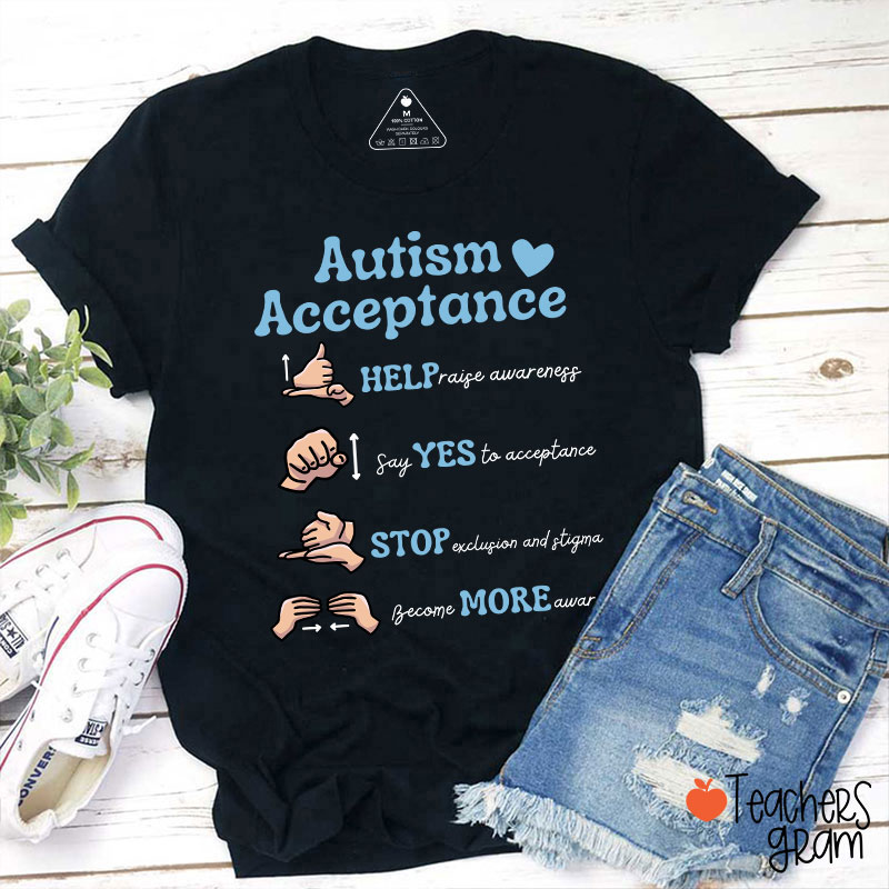 Autism Acceptance Teacher T-Shirt