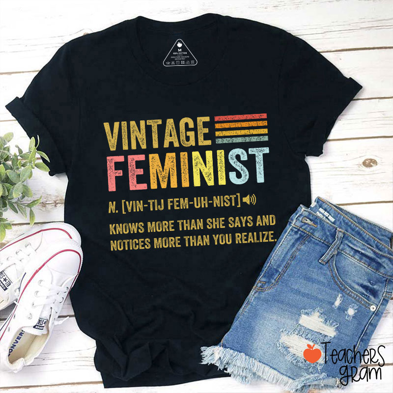 Vintage Feminist Teacher T-Shirt Sale-Teachersgram